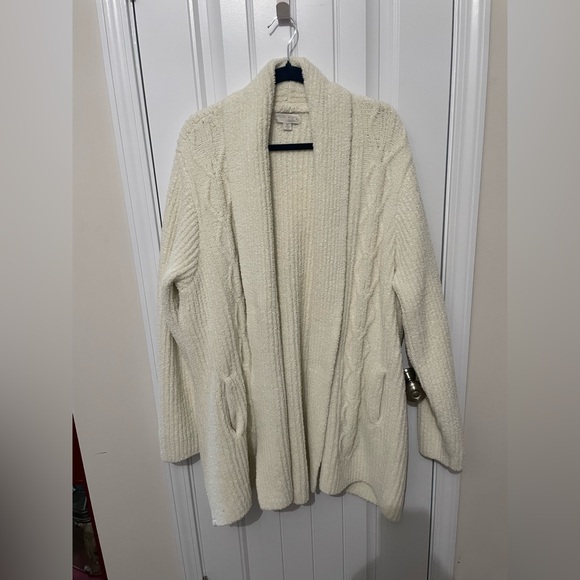Barefoot Dreams Cream Knit Cardigan - Picture 1 of 10